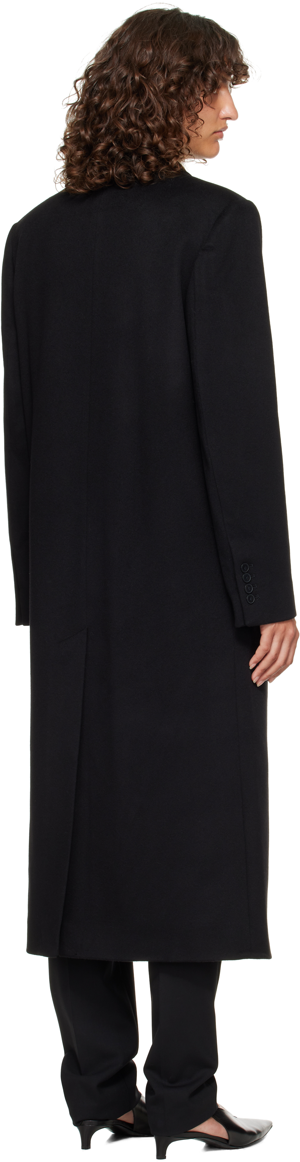 Black Rosco Double Breasted Long Coat