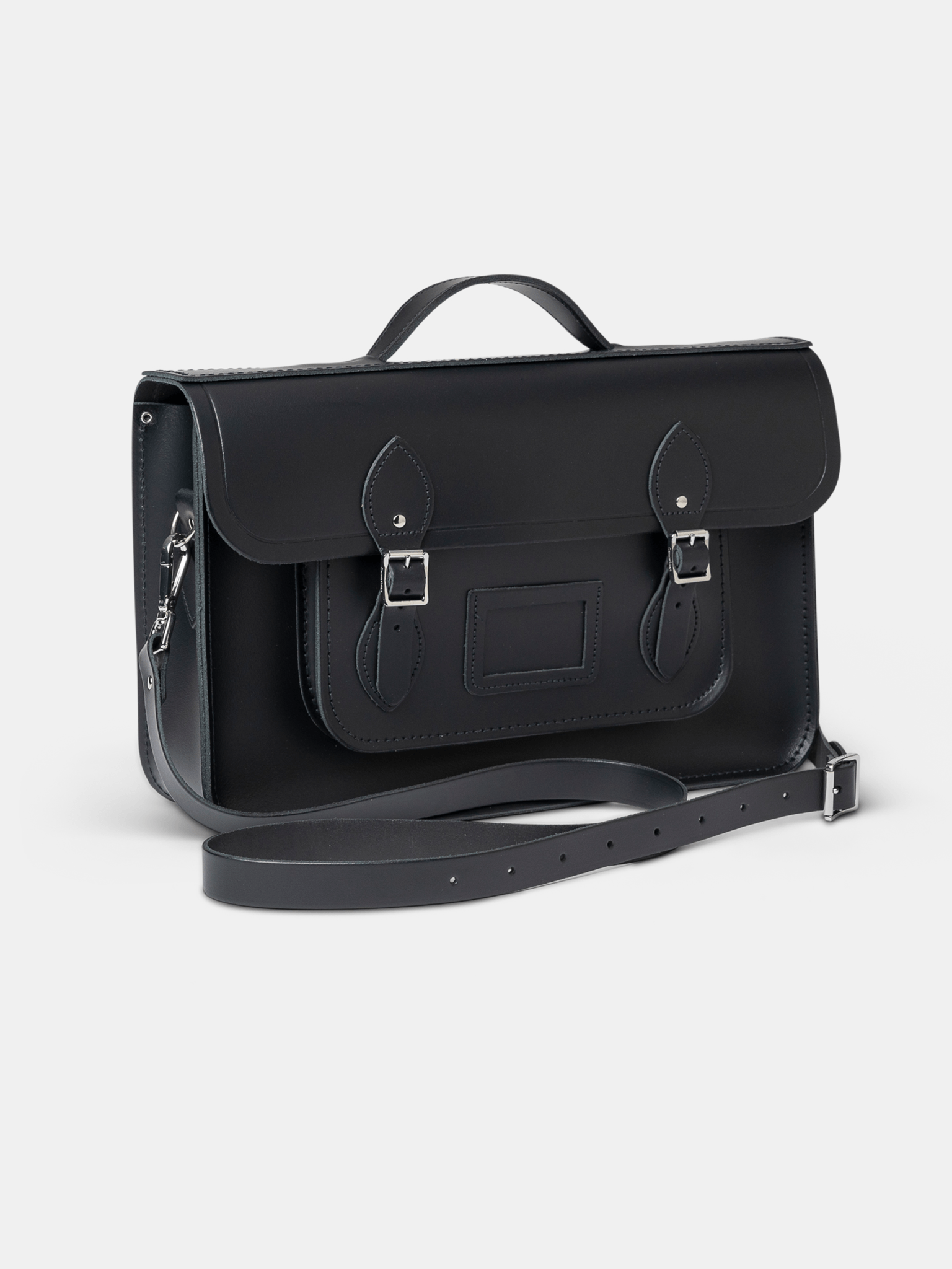 The 15 Inch Batchel - Black - Traditional Buckle Closure
