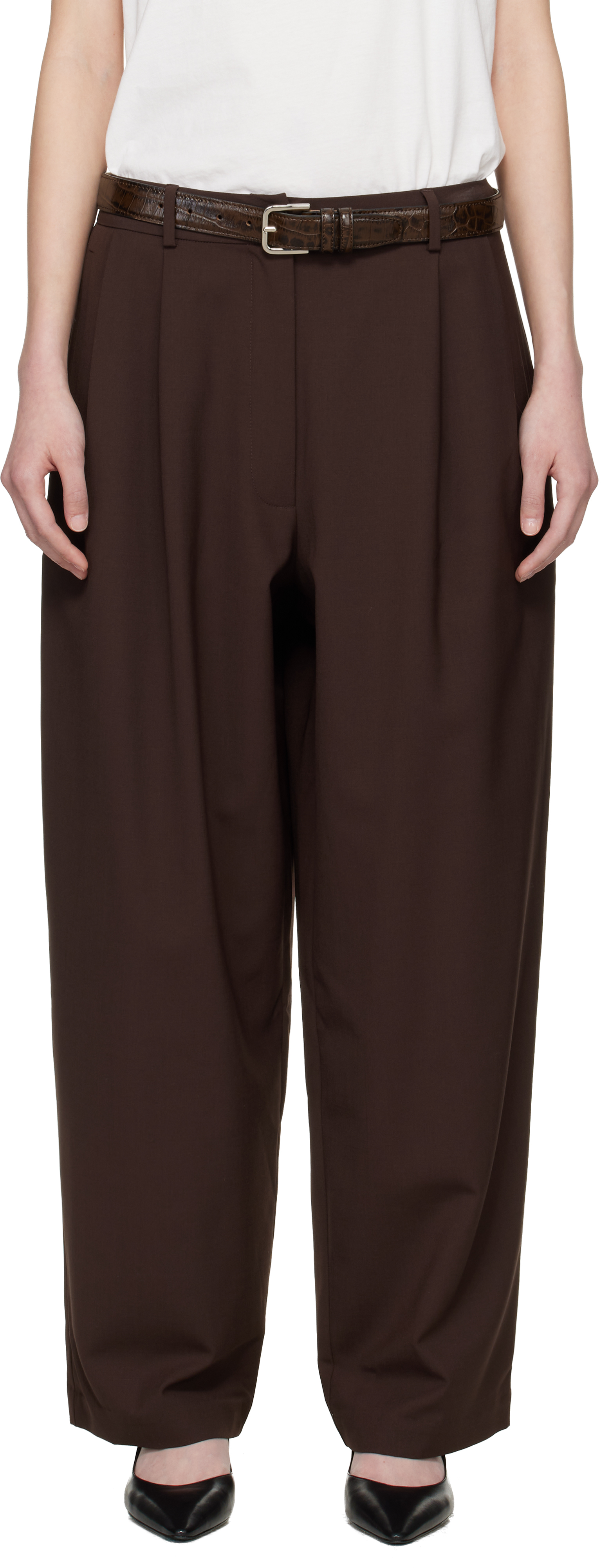 Brown Tailored Masculine Trousers