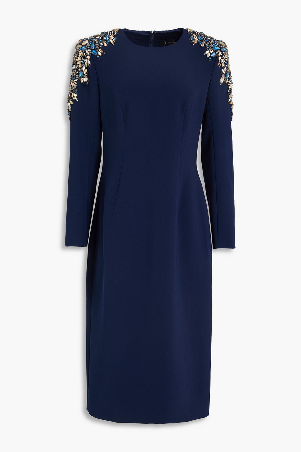 Martini Drop crystal-embellished crepe midi dress - Blue - UK 10