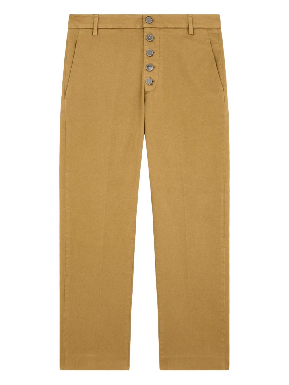 Button-fastening trousers - Brown
