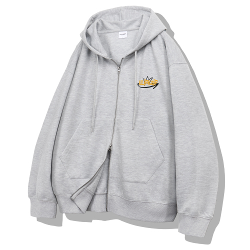 Fake Smile Oversized Hoodie Zip-Up 2 Color