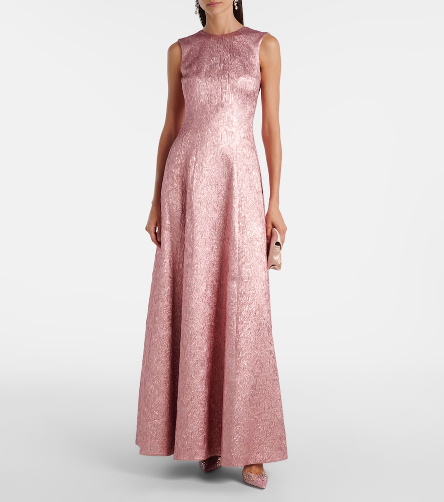 Nodin open-back cloque gown
