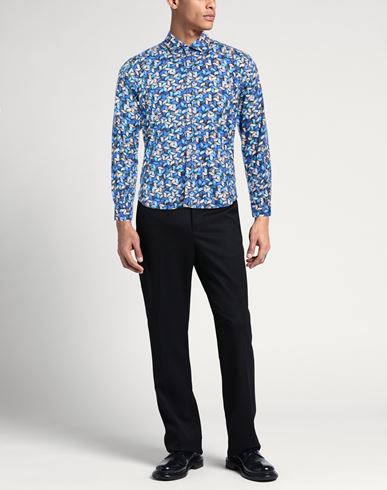 Man Shirt Midnight blue Size 17 Cotton, Elastane