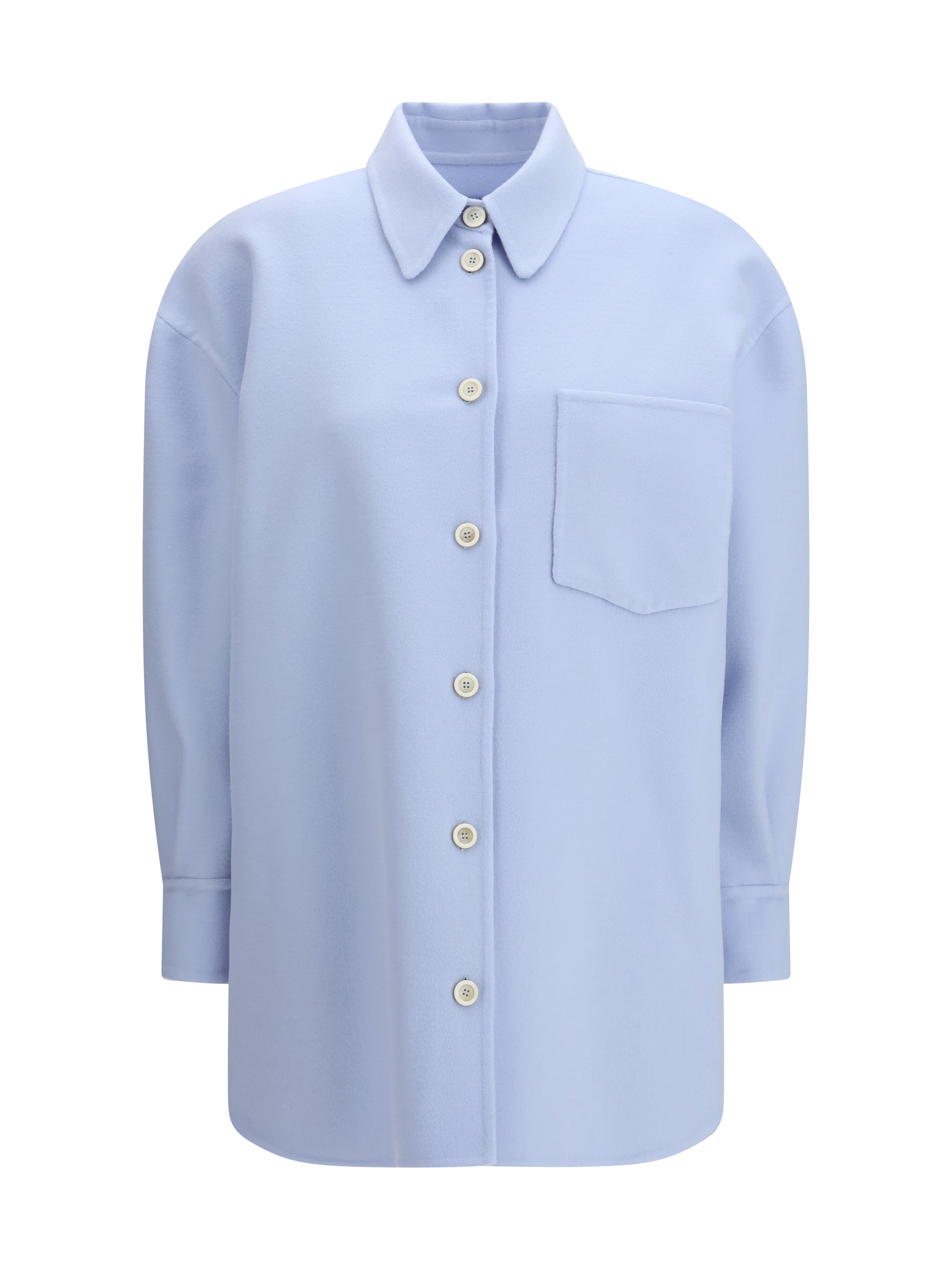 Double Wool Fleece Shirt — Blue