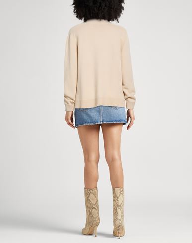 Woman Turtleneck Beige Size 6 Wool, Cashmere