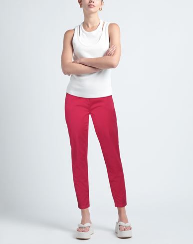 Woman Pants Fuchsia Size 24 Cotton, Elastane