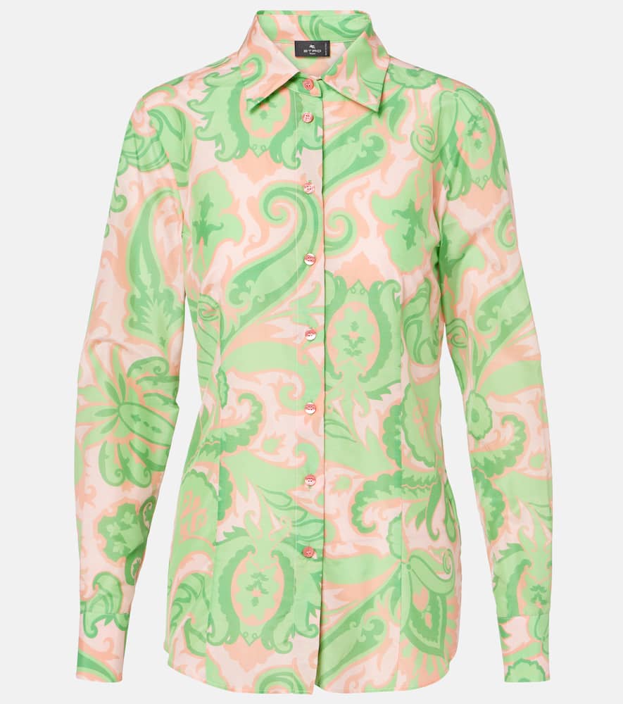 Printed cotton and silk shirt