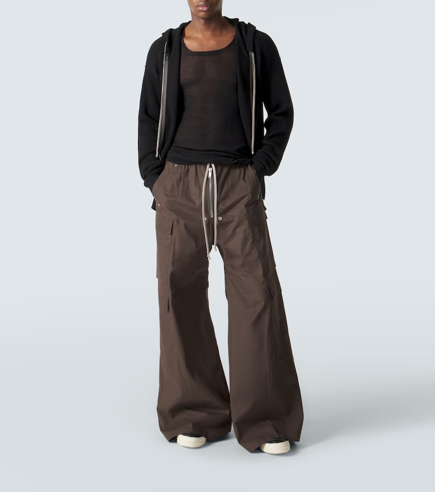 Ribbed-knit virgin wool hoodie