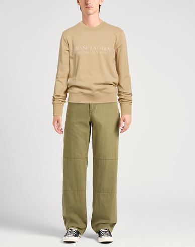 Man Sweatshirt Sand Size XL Cotton, Elastane