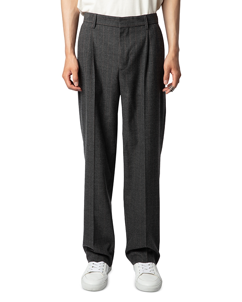 Checkered pressed-crease trousers - Grey