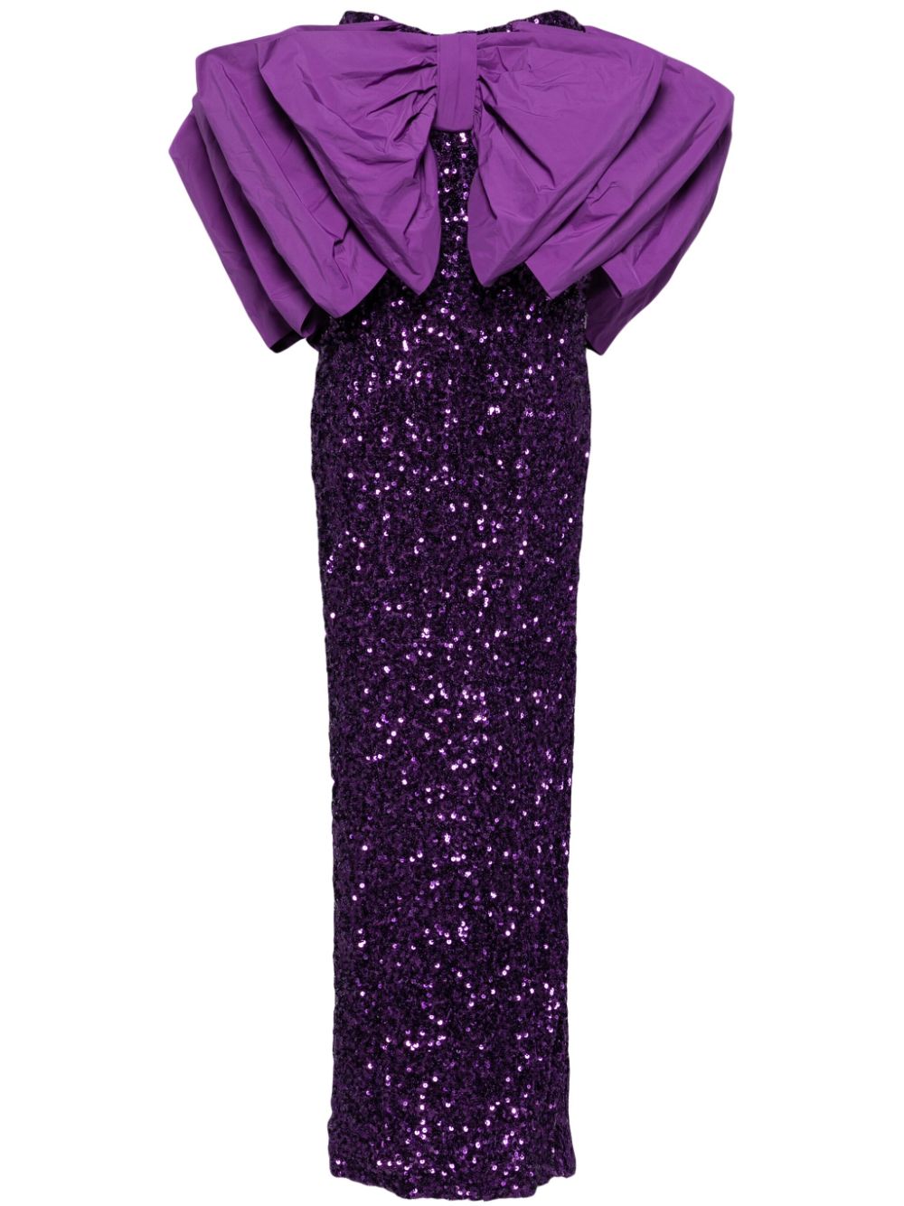 Bow-detail sequinned maxi dress - Purple
