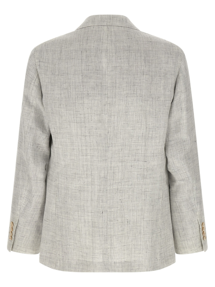 Brunello Cucinelli - linen blazer notch lapel front pocket