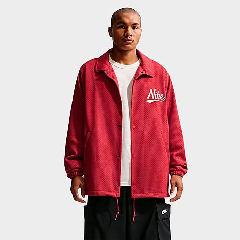 Men's Sportswear Club Coaches Jacket in Team Crimson/Light Khaki