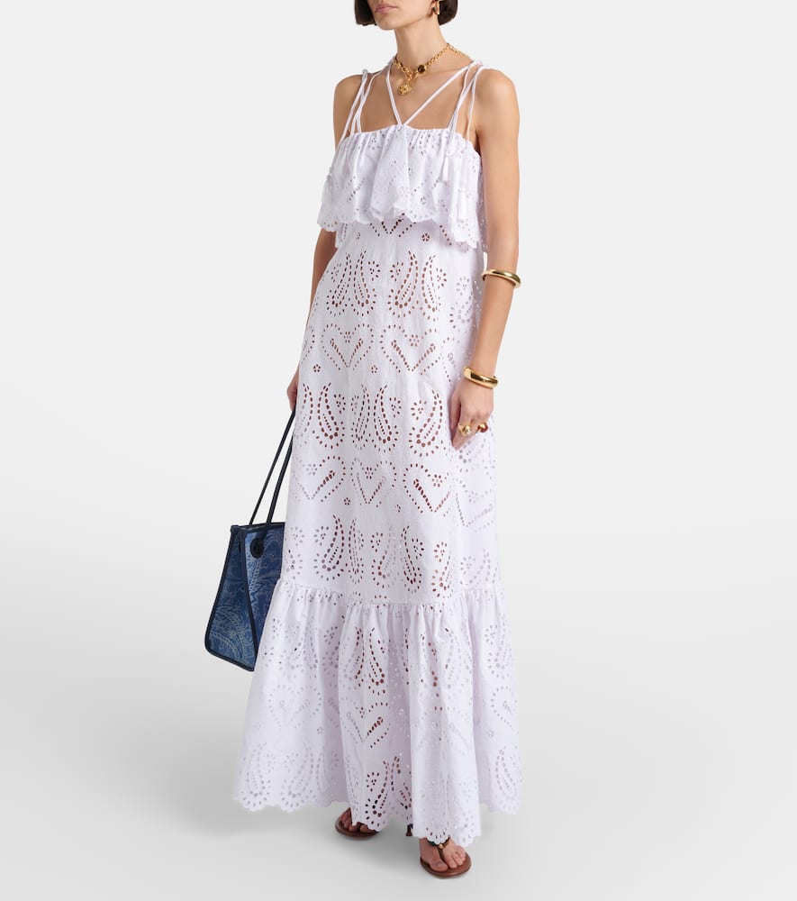 Printed cotton-blend maxi dress