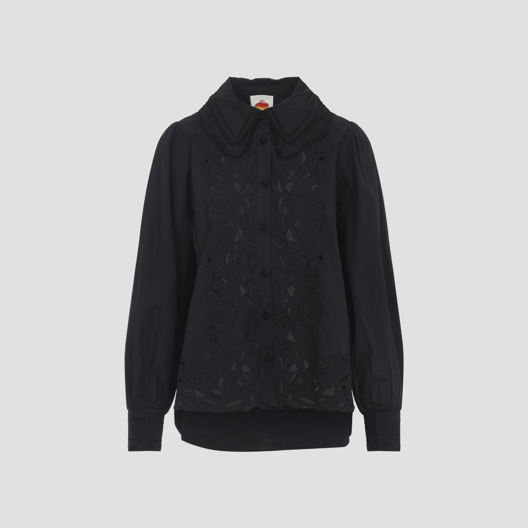Ebroidered Long Sleeve Cotton Shirt