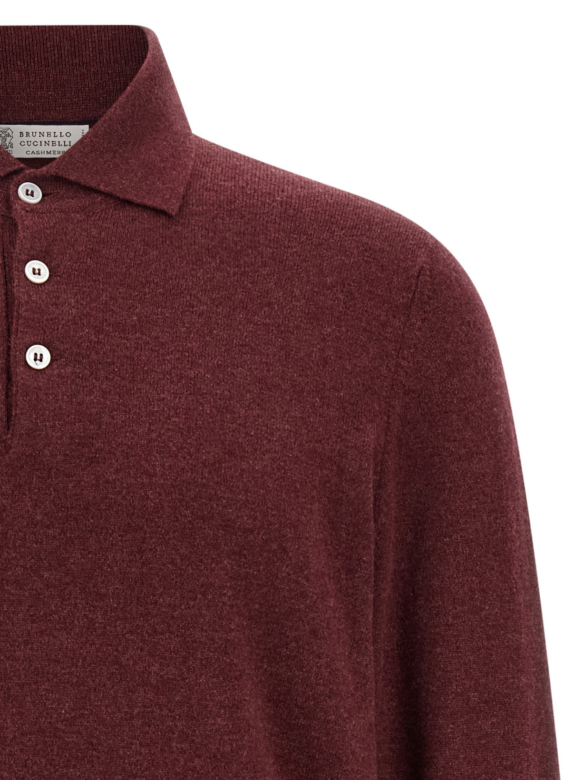 Knitted polo shirt - Red