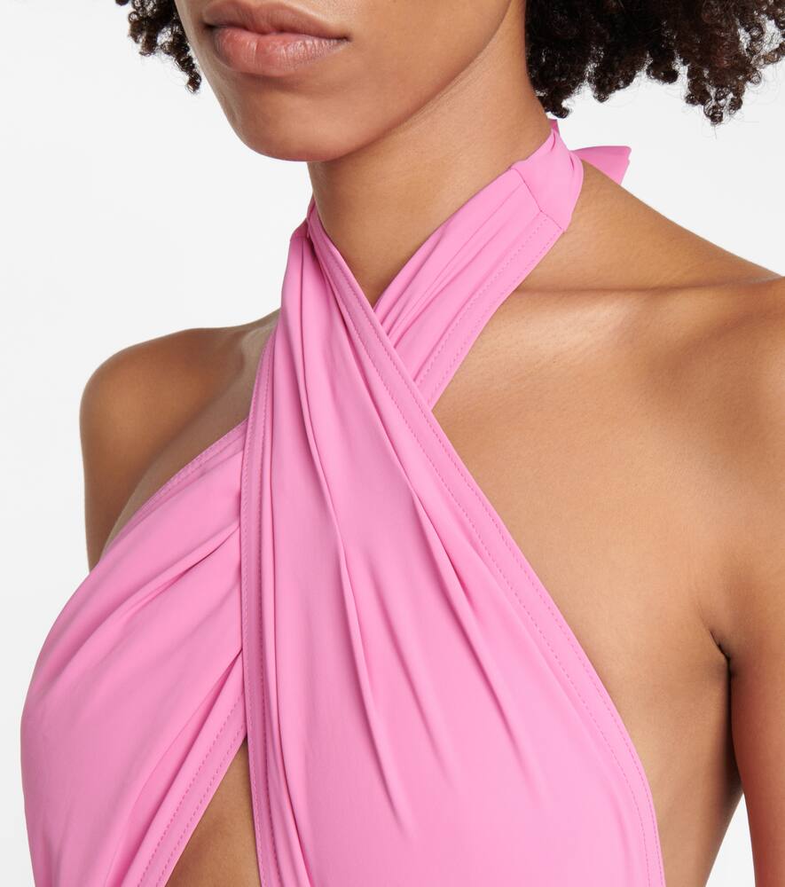 Cutout halterneck swimsuit