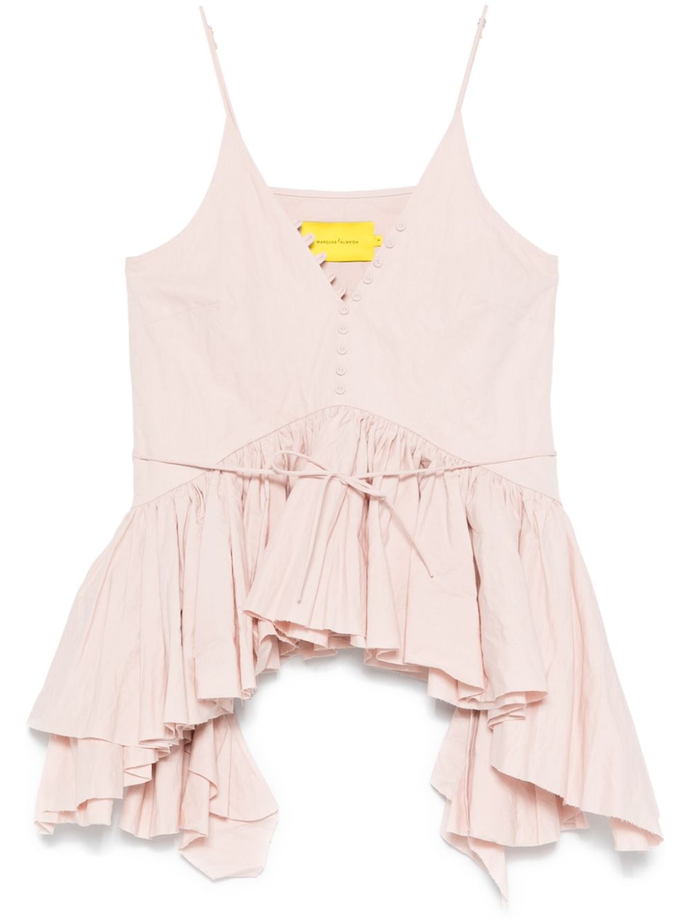 Frilled-peplum-hem top - Pink