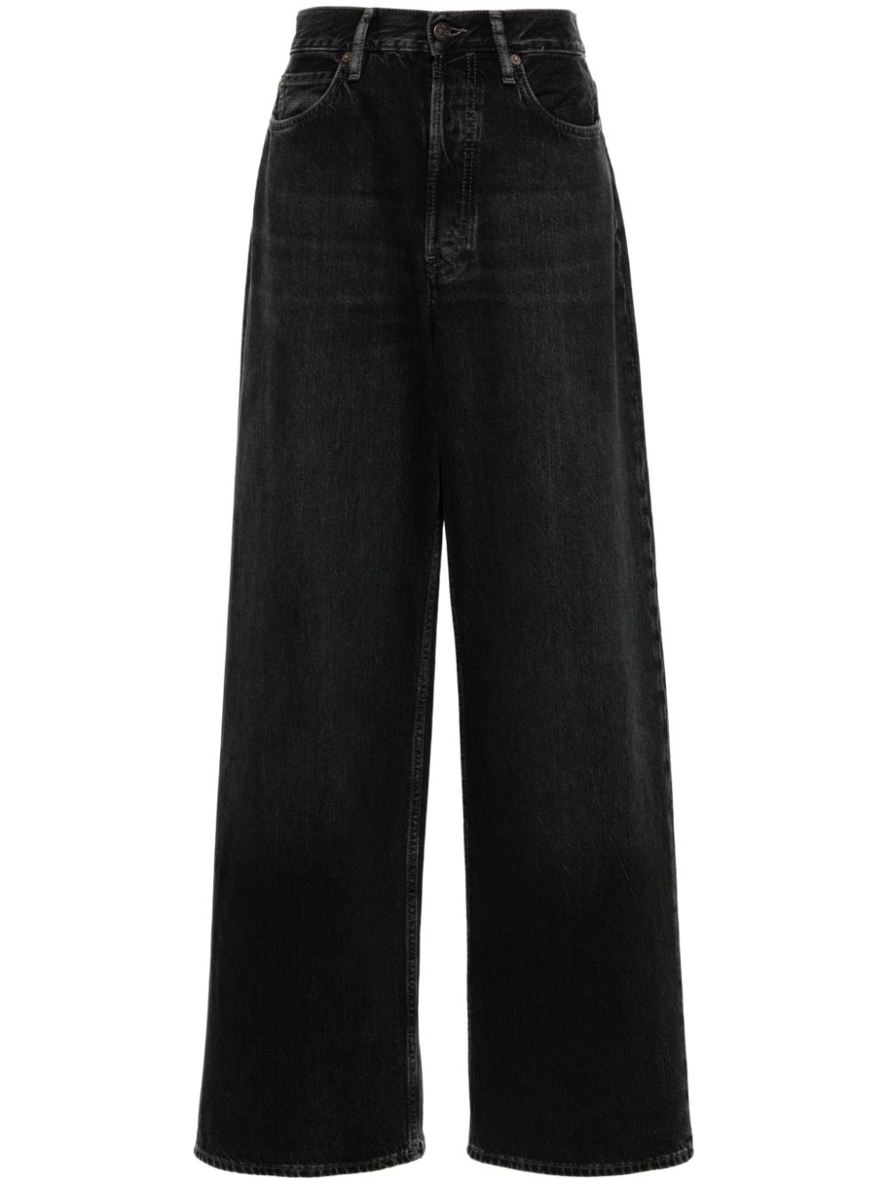 Low-rise wide-leg jeans - Black