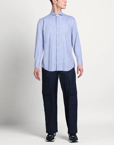 Man Shirt Light blue Size 16 Polyamide, Polyester, Elastane