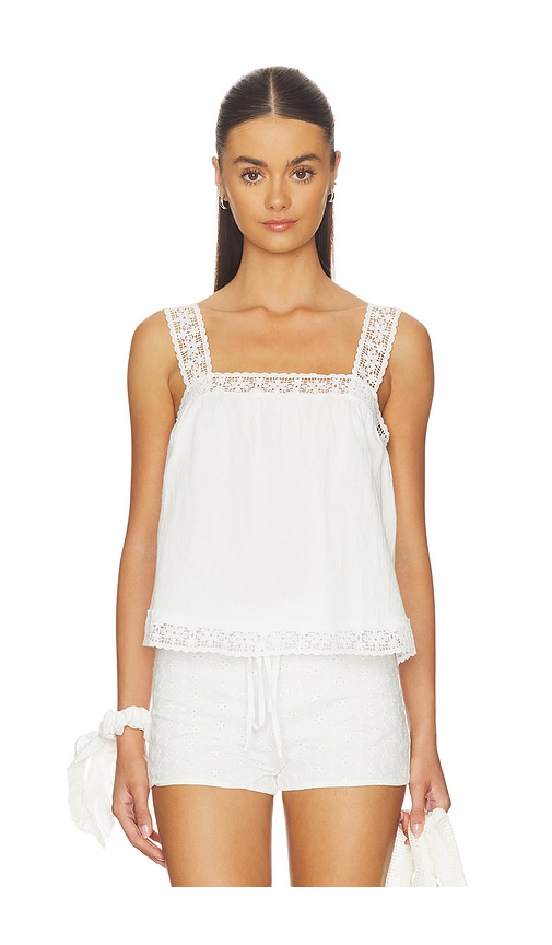 MORE TO COME Soriya Square Neck Top in White. XXS. Also in