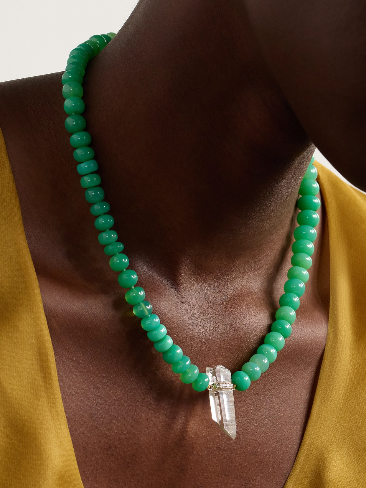 Gold Multi-stone Necklace - One size