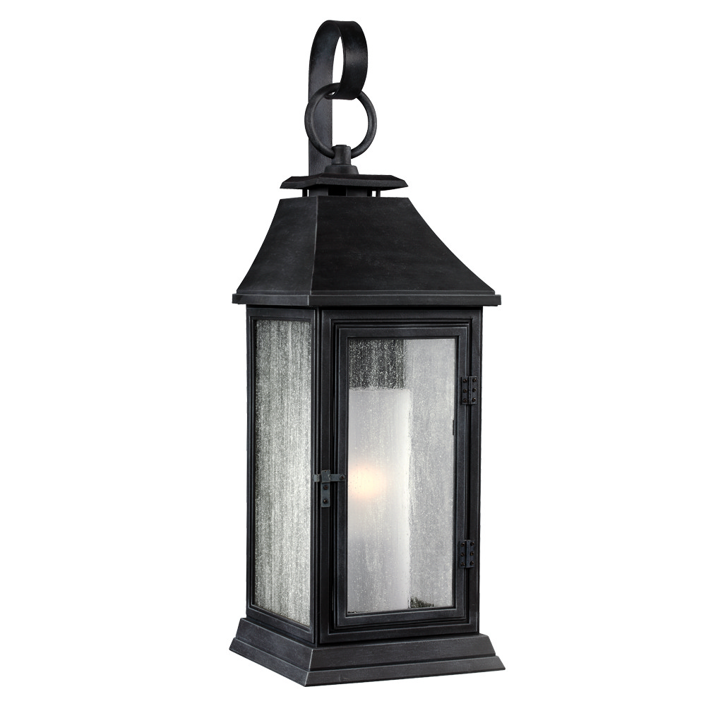 Visual Comfort Studio Shepherd Outdoor Wall Light in Dark Weathered Zinc by Sean Lavin