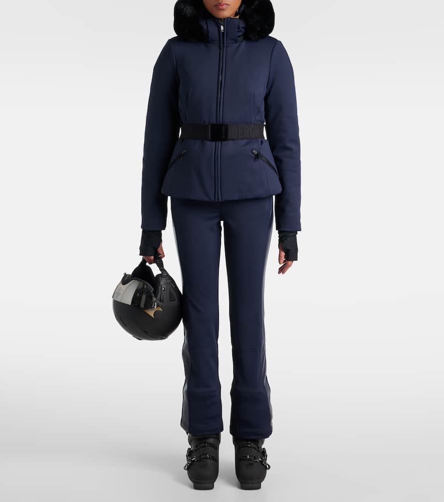Alessia faux leather-trimmed ski pants