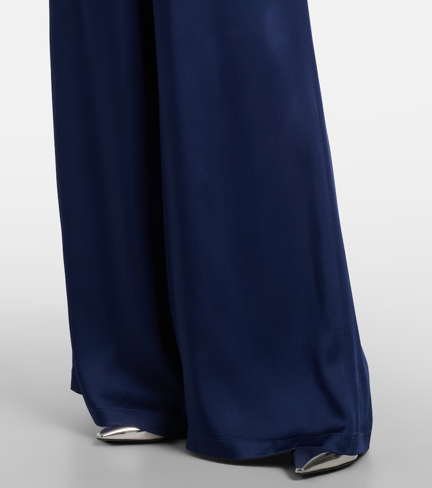 Satin wide-leg pants