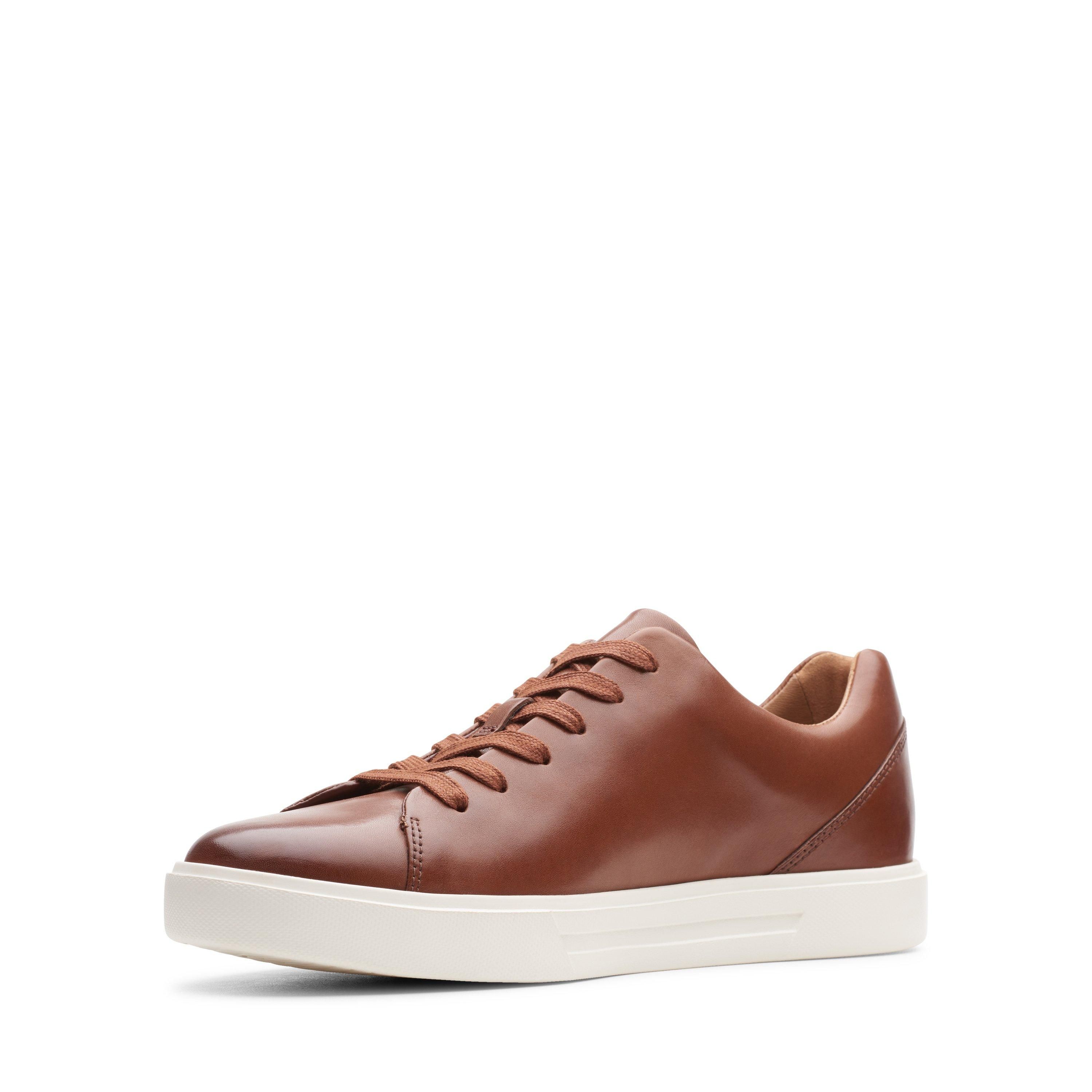 Clarks Men's Un Costa Lace British Tan Leather Trainers, Lace Up in Brown | : 10/Standard Fit