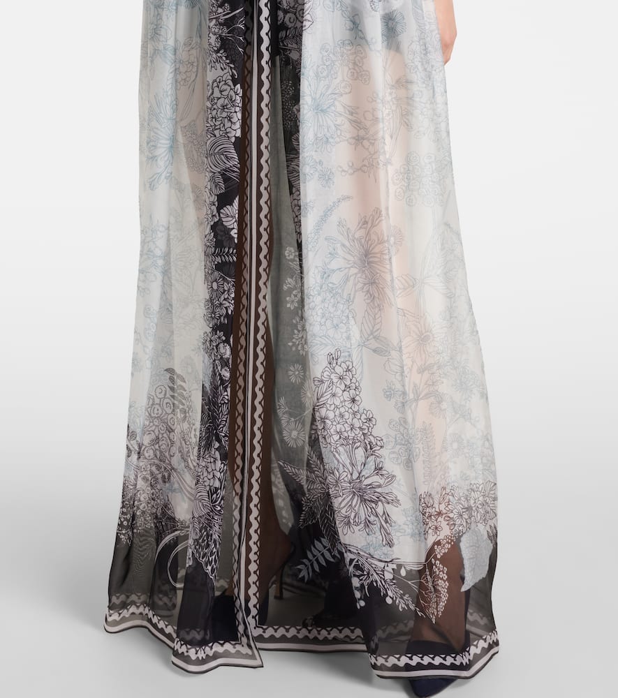 Printed silk chiffon maxi dress