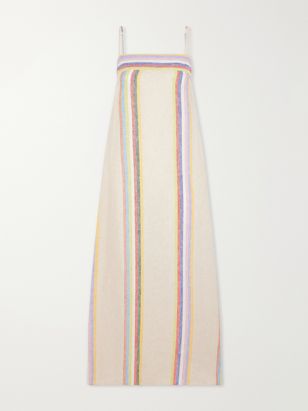 Laura Striped Linen Maxi Dress - Beige