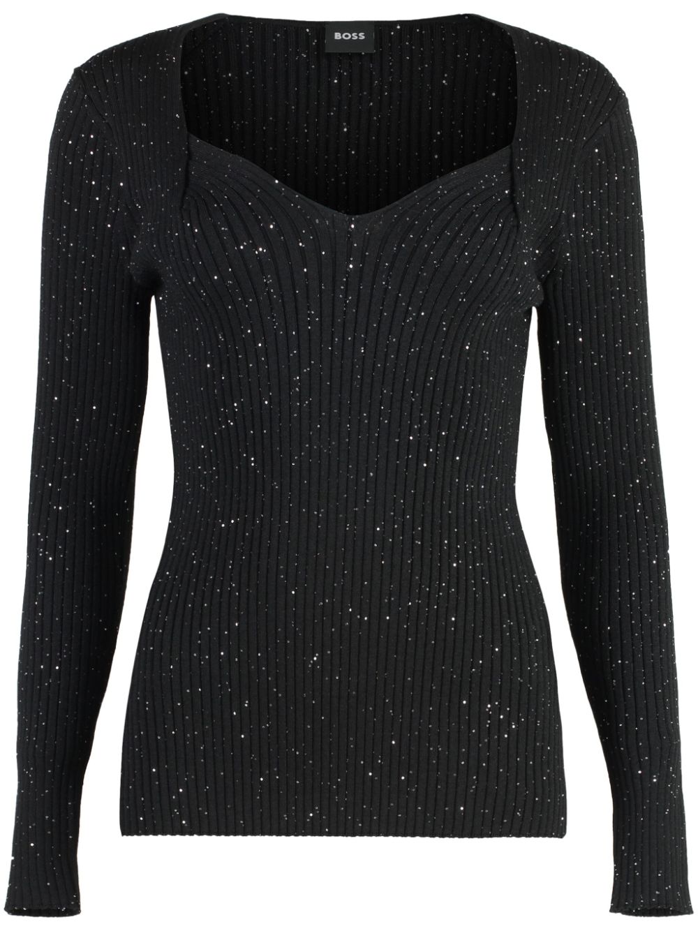 Sequin-embellished jumper - Black