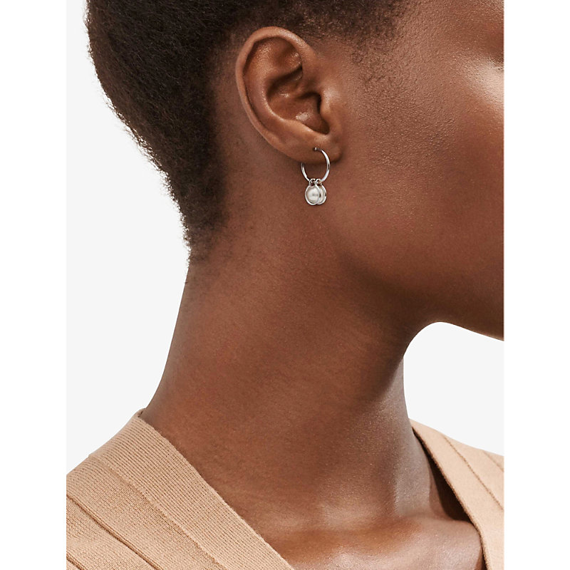 Tiffany HardWear Sterling Silver and Freshwater Pearl Hoop Earrings