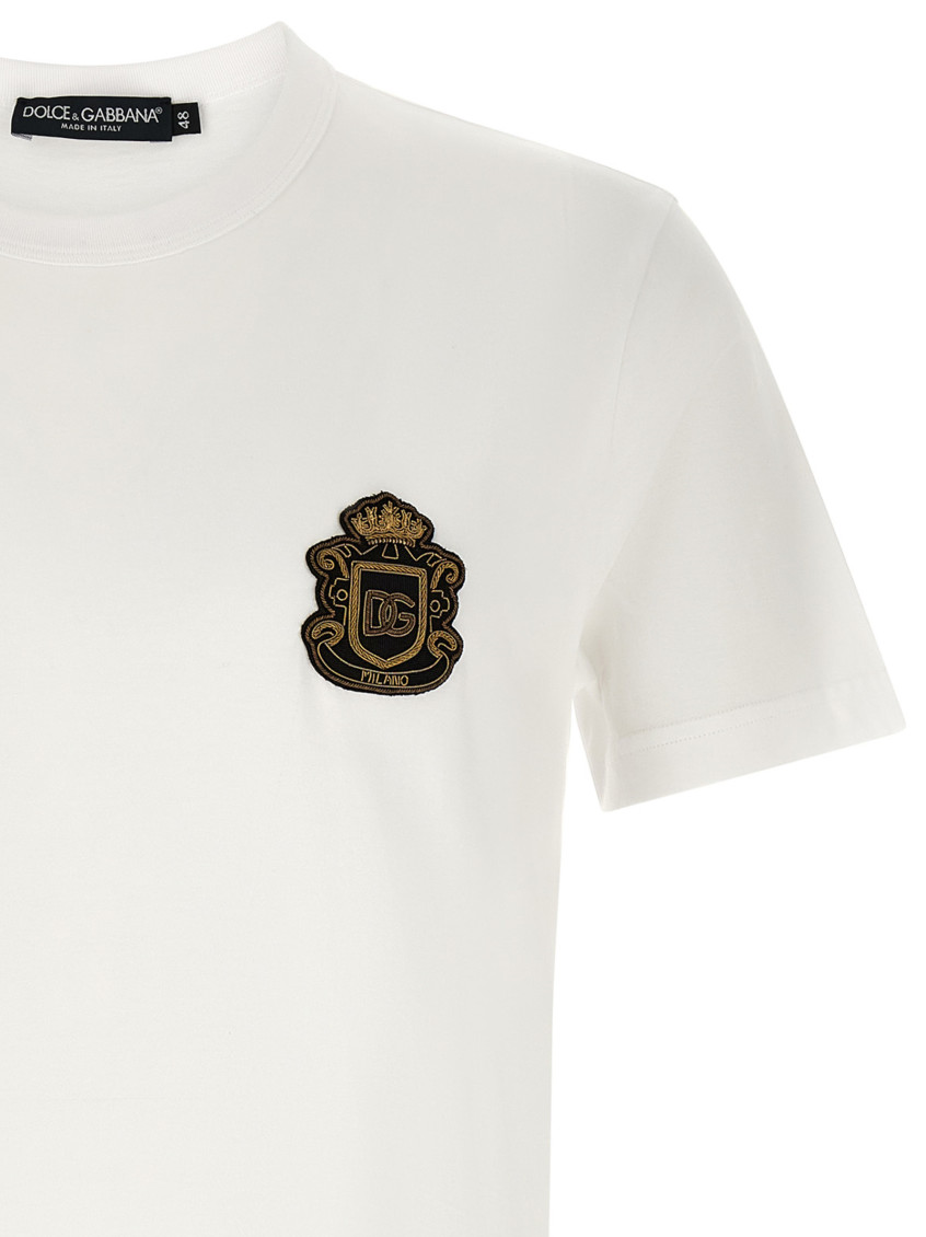 Dolce&Gabbana - cotton logo crest crew neck t shirt