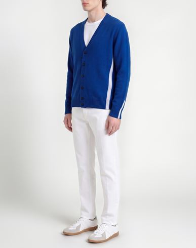 Man Cardigan Blue Size 38 Wool, Polyamide