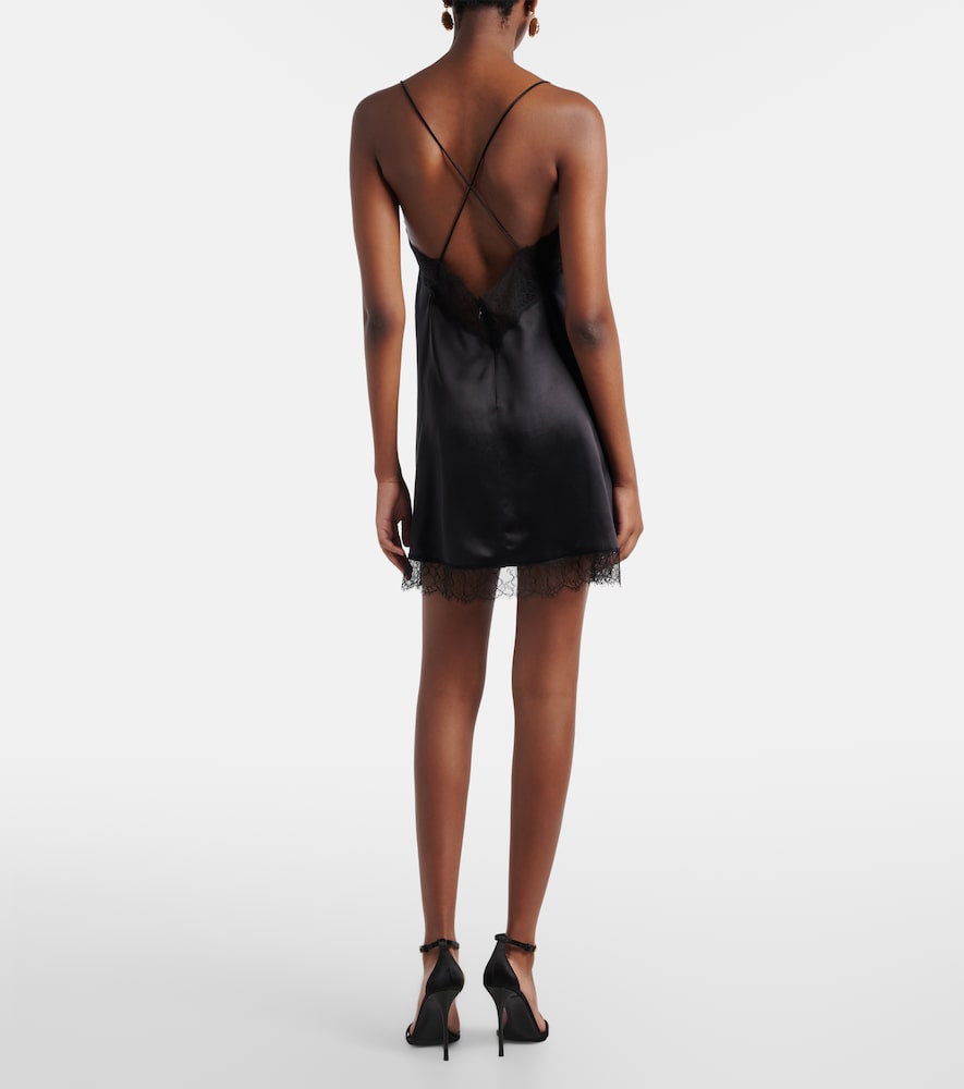 Silk and cotton-blend satin slip dress