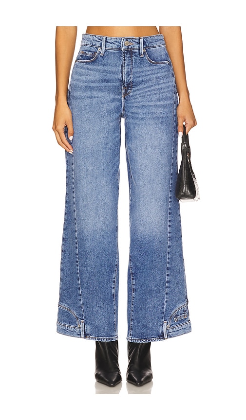 Good American Reworked Wide Leg Jeans in Indigo911 in Indigo1083.  8 also in 0