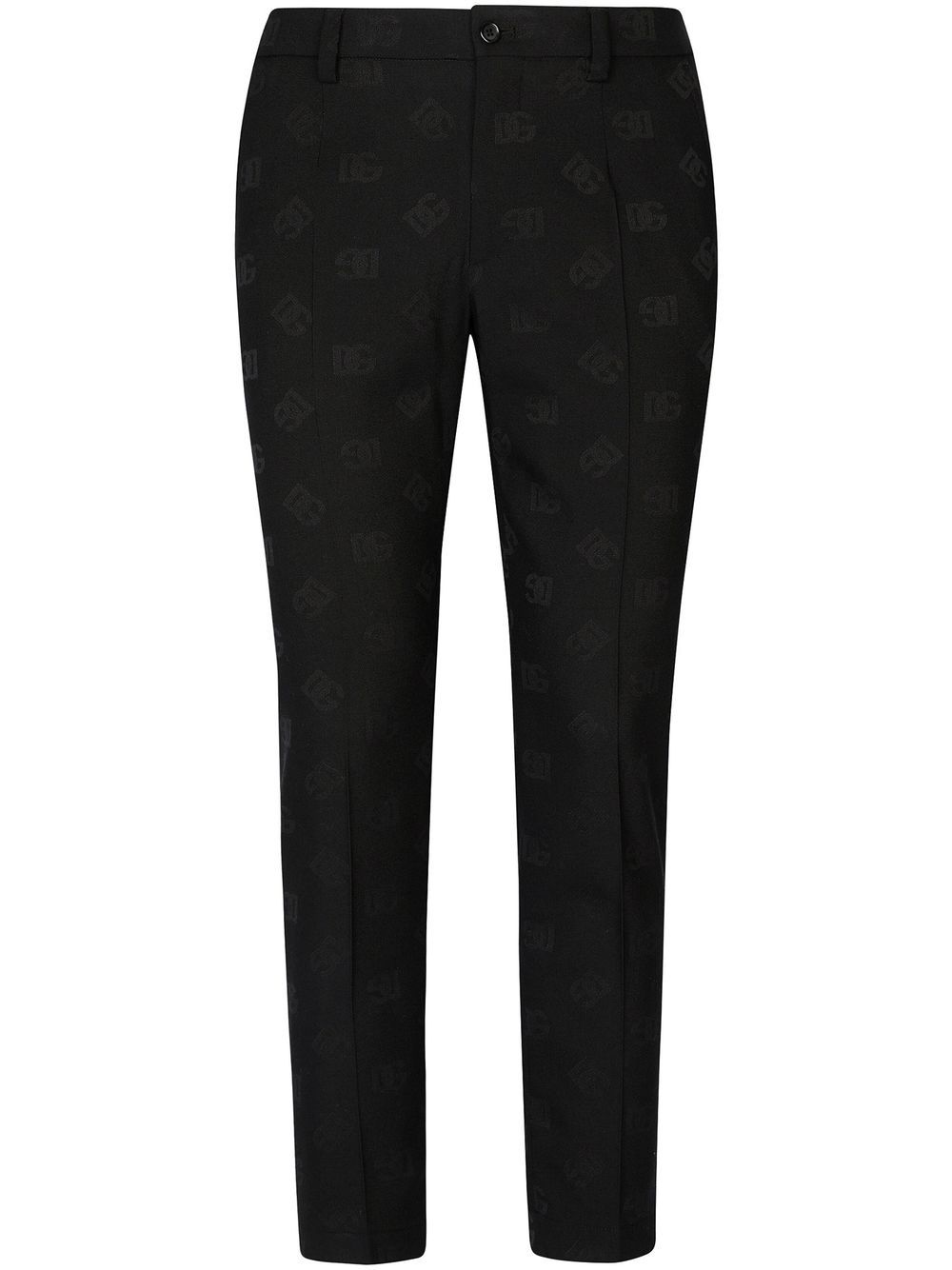 Monogram jacquard slim trousers - Black