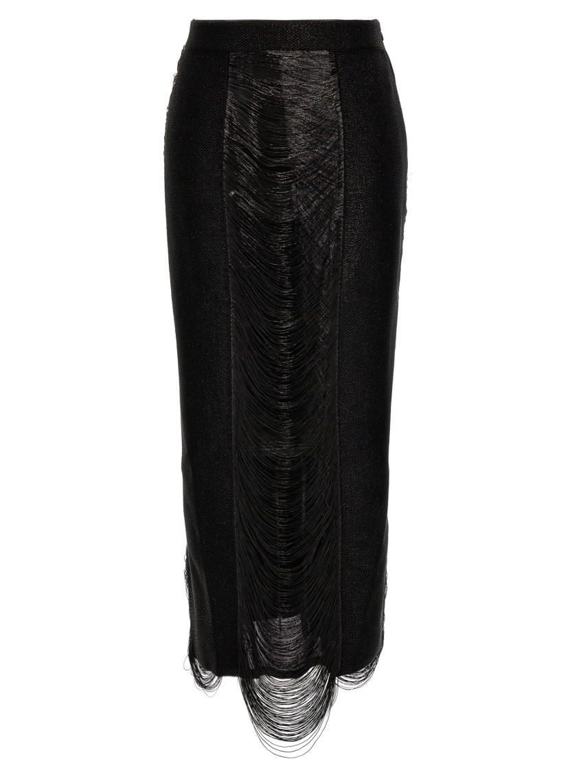 -Armor Stitch Skirt Gonne Nero-Donna