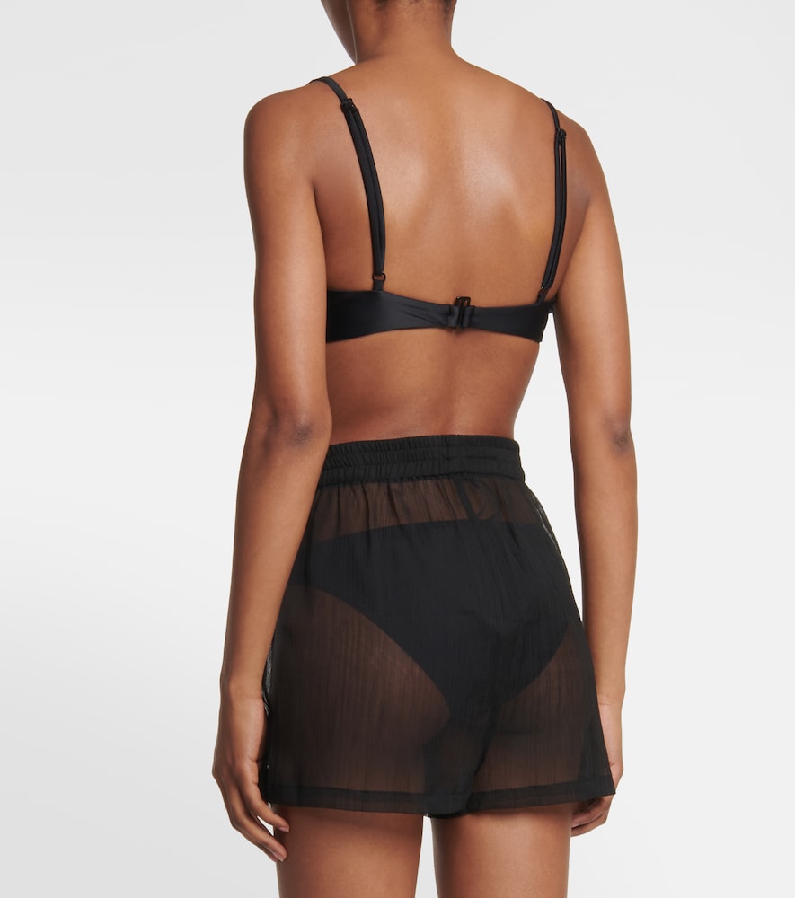 Sheer high-rise shorts