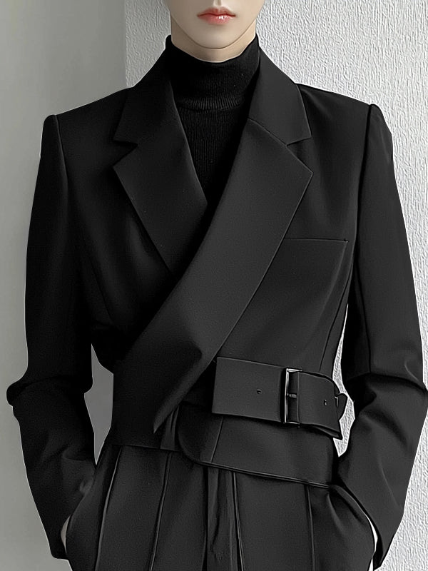 Mens Solid Color Slim-Fit Long-Sleeve Blazer SKUK90751 - Black / S