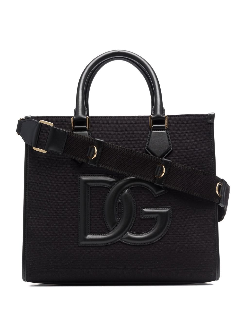 Logo-patch shopper bag - Black