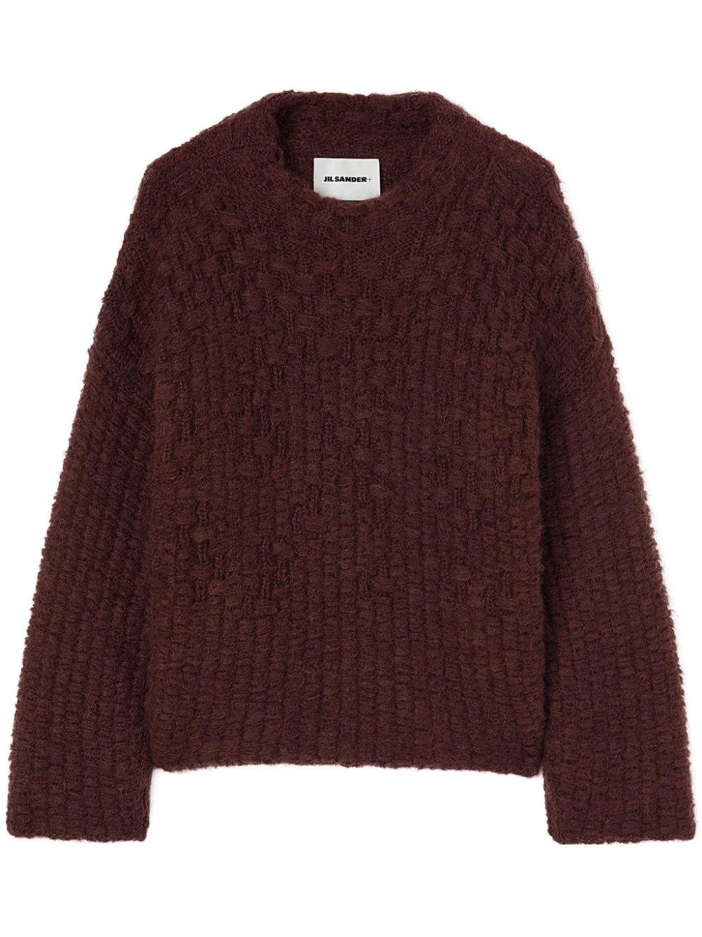 Chunky-knit mock-neck jumper - Brown