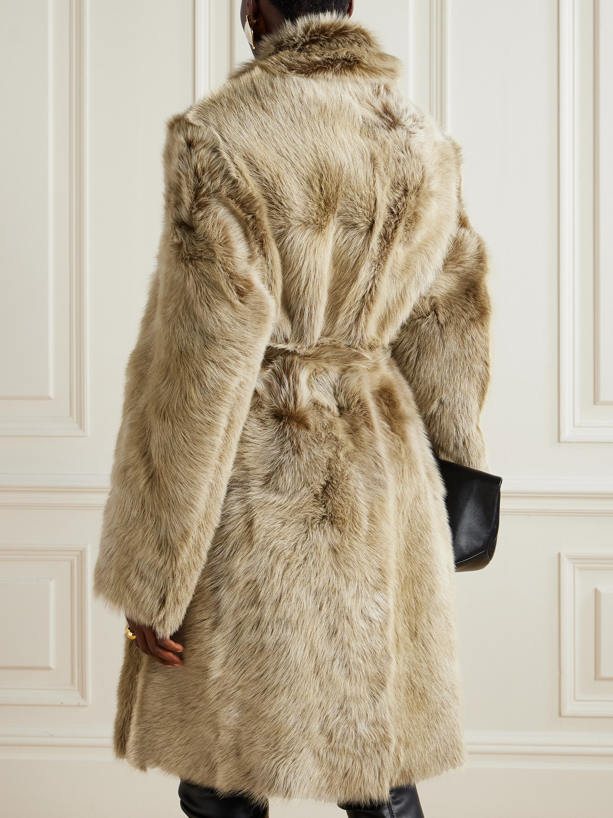 Linden Belted Shearling Coat - Green
