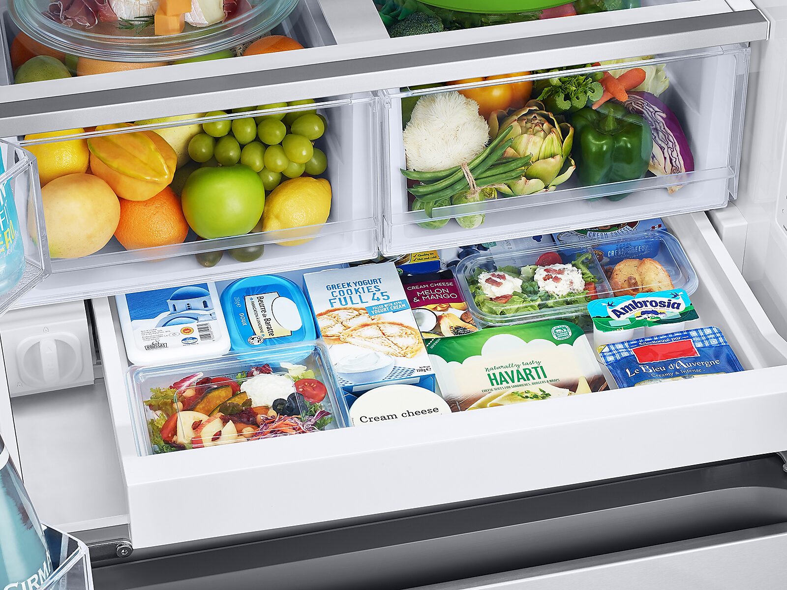 25 cu. ft. 33" 3-Door French Door Refrigerator with Beverage Center™ in Stainless Steel(RF25C5551SR/AA)