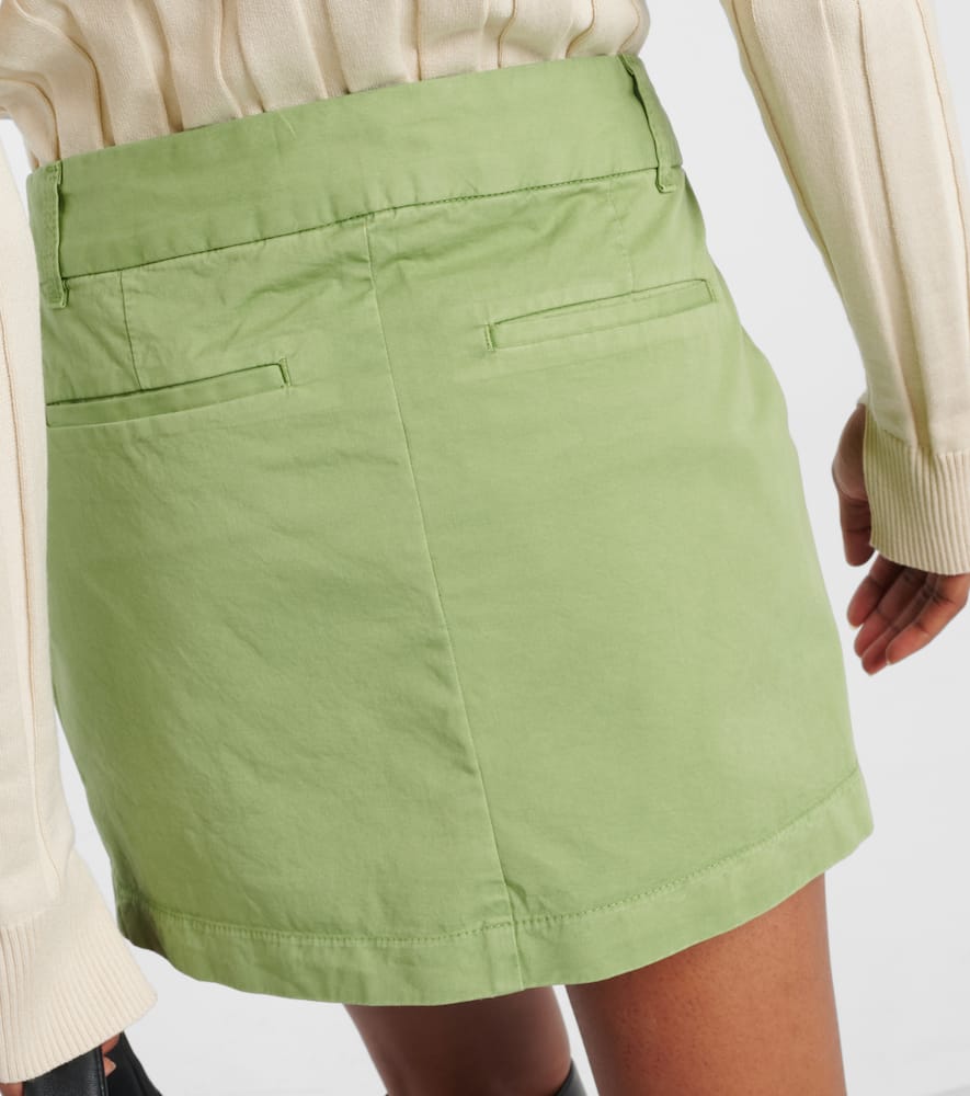 Pleated cotton miniskirt