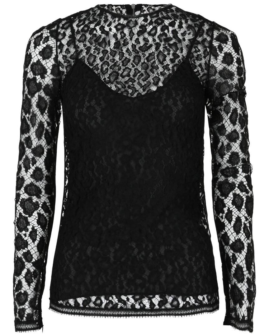 Lace Patterned Silk-Lined Blouse