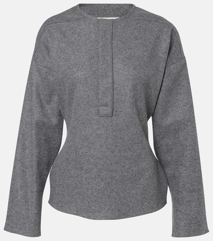 Wool and cashmere Henley shirt